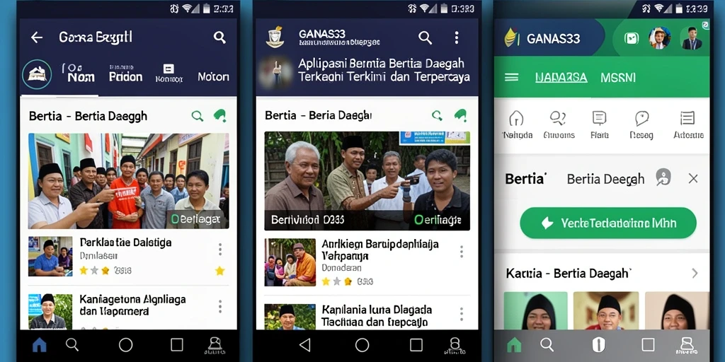 Antarmuka GANAS33 yang sederhana dan informatif untuk berita daerah.