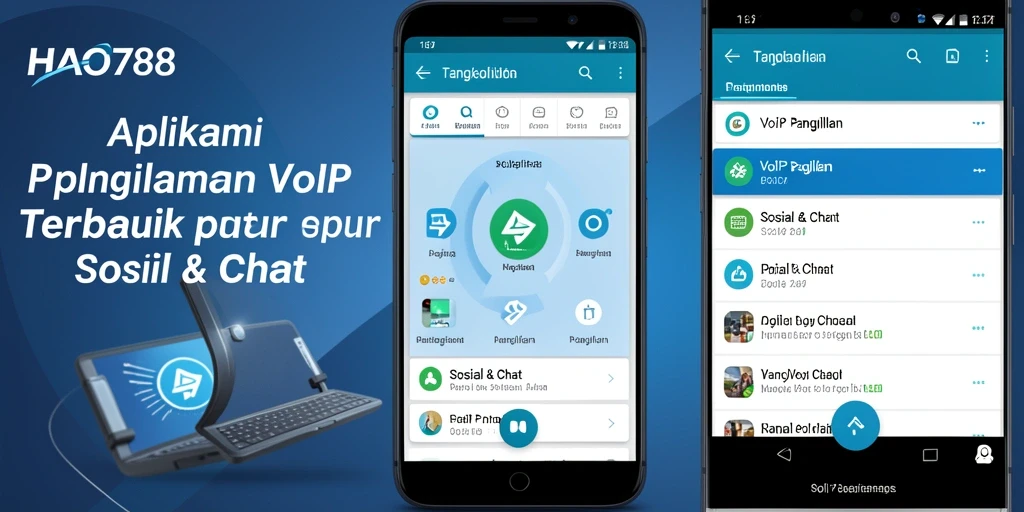 Screenshot antarmuka aplikasi HAO788 untuk panggilan VoIP.