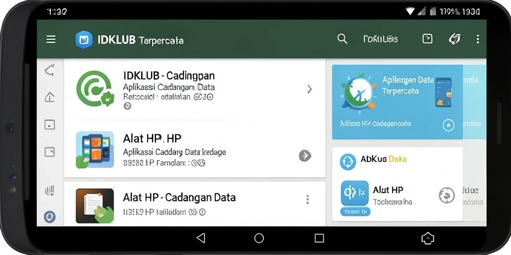 Tampilan antarmuka IDKLUB yang sederhana dan efektif untuk cadangan data.