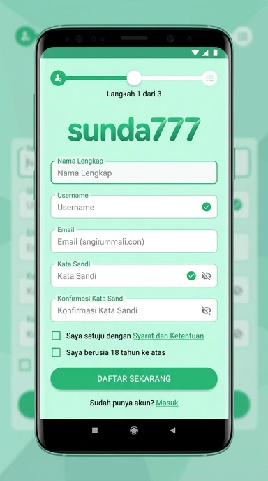 Tampilan halaman daftar sunda777