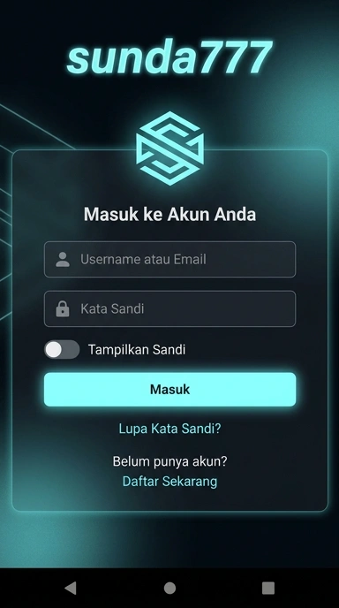 Tampilan halaman login sunda777